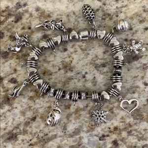 Sterling silver charm bracelet with charms